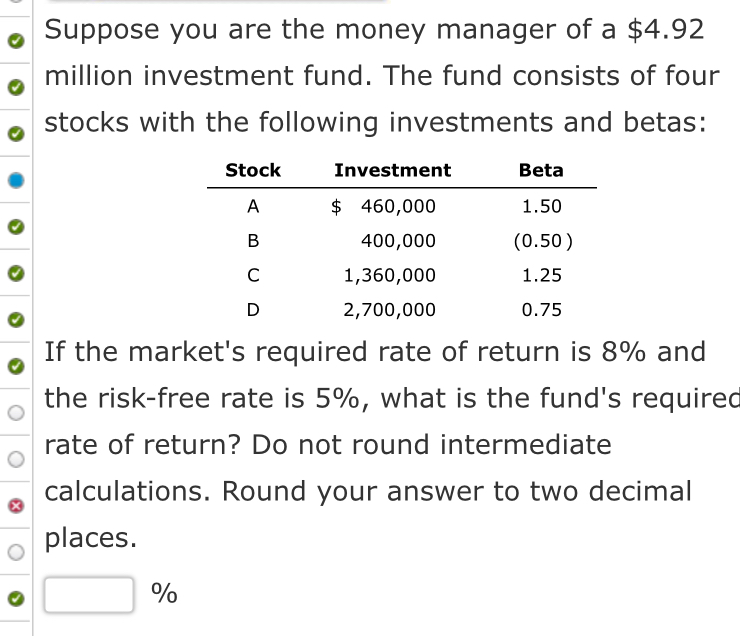 Solved Suppose You Are The Money Manager Of A $4.92 ﻿million | Chegg.com