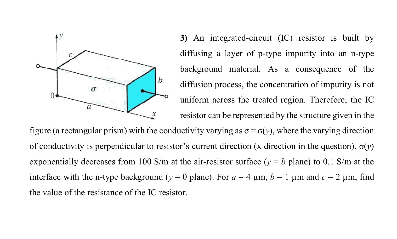 Solved An integrated-circuit (IC) ﻿resistor is built by | Chegg.com
