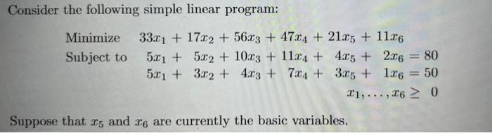 Solved Consider the following simple linear program: | Chegg.com