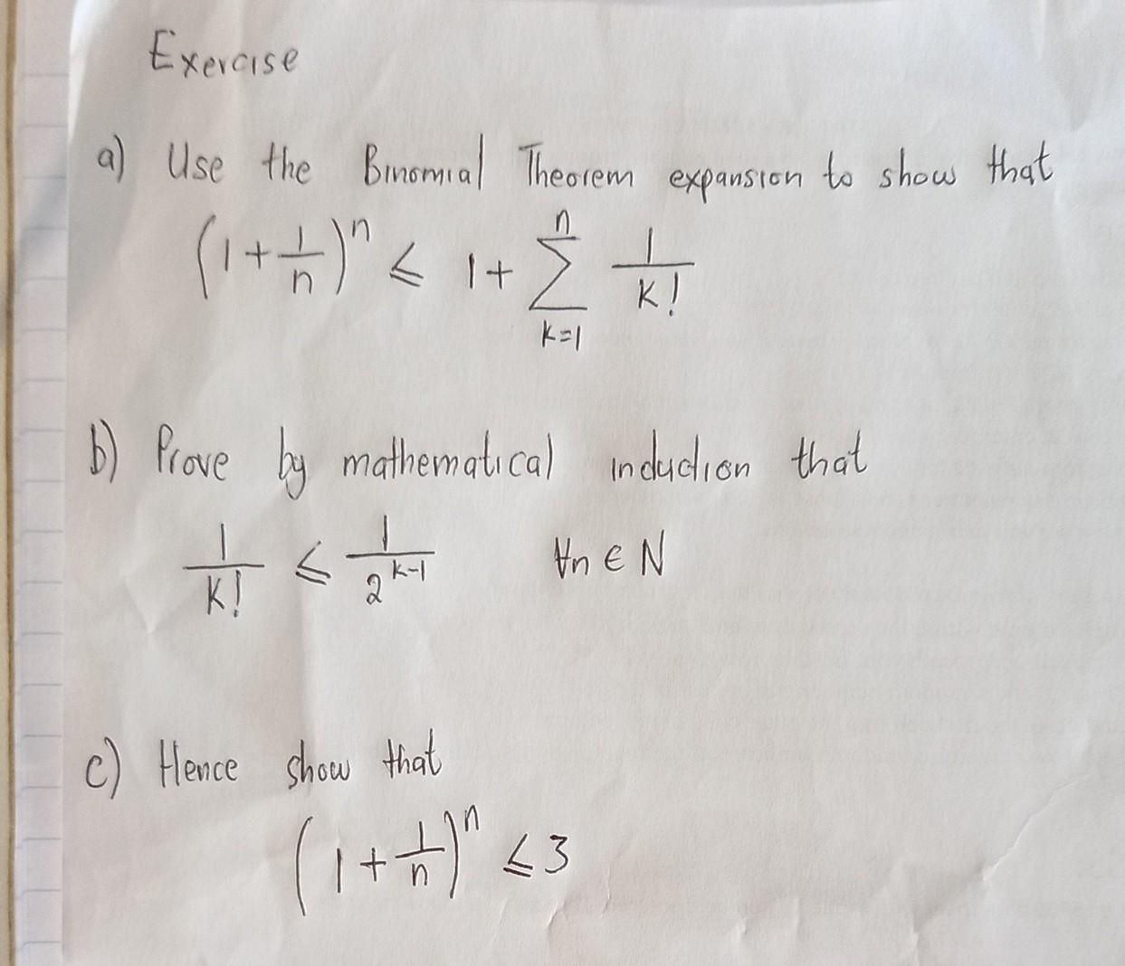 Solved A) Use The Binomial Theorem Expansion To Show That | Chegg.com