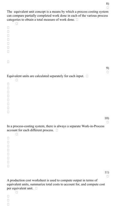 Solved Examples of industries that would use process costing | Chegg.com