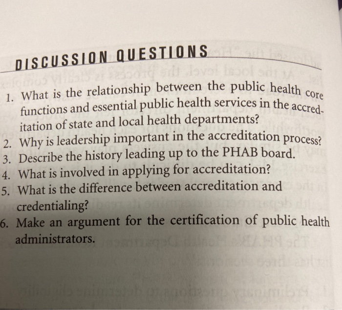 Solved DISCUSSION QUESTIONS Public Health Core 1. What Is | Chegg.com