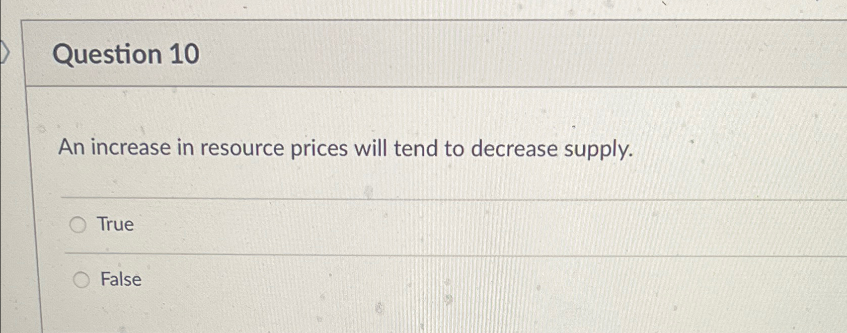 Solved Question 10An increase in resource prices will tend | Chegg.com