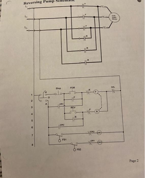 Solved e 2Reference the 3ϕ Reversing Pump Schematic Attached | Chegg.com