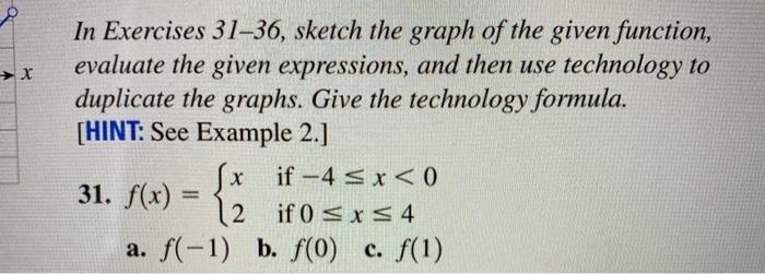 Solved X In Exercises 31–36, sketch the graph of the given | Chegg.com