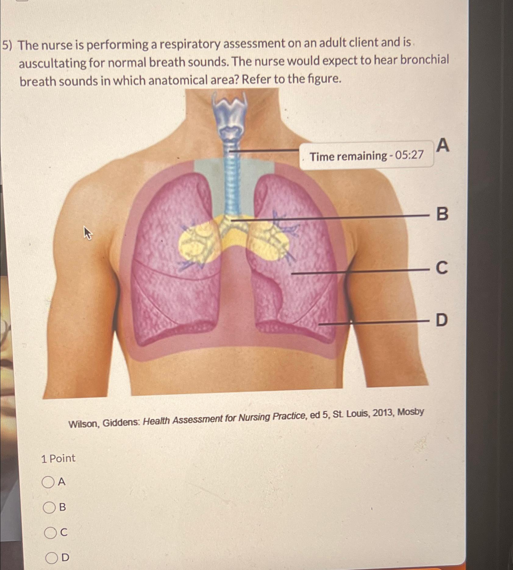 Solved The nurse is performing a respiratory assessment on | Chegg.com
