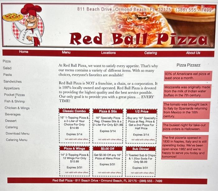 At Red Ball Pizza, we want to satisfy every appetite. Thats why
Pizza Pizzazz our menu contains a variety of different items