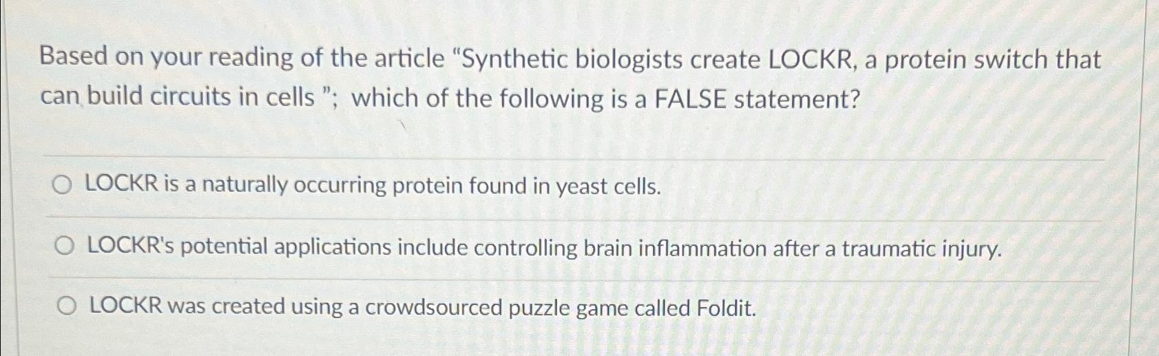 Solved Based on your reading of the article 