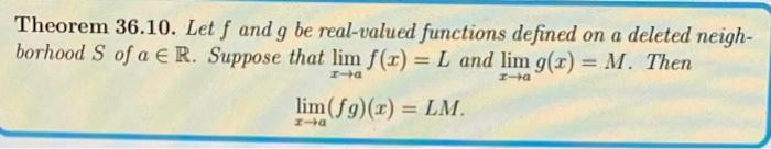 Solved Prove Theorem 36.10 in the case that both L and M are | Chegg.com