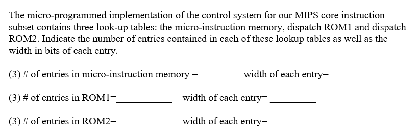 Solved The micro-programmed implementation of the control | Chegg.com