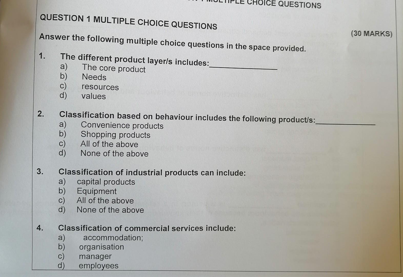 Solved CHOICE QUESTIONS QUESTION 1 MULTIPLE CHOICE QUESTIONS | Chegg.com
