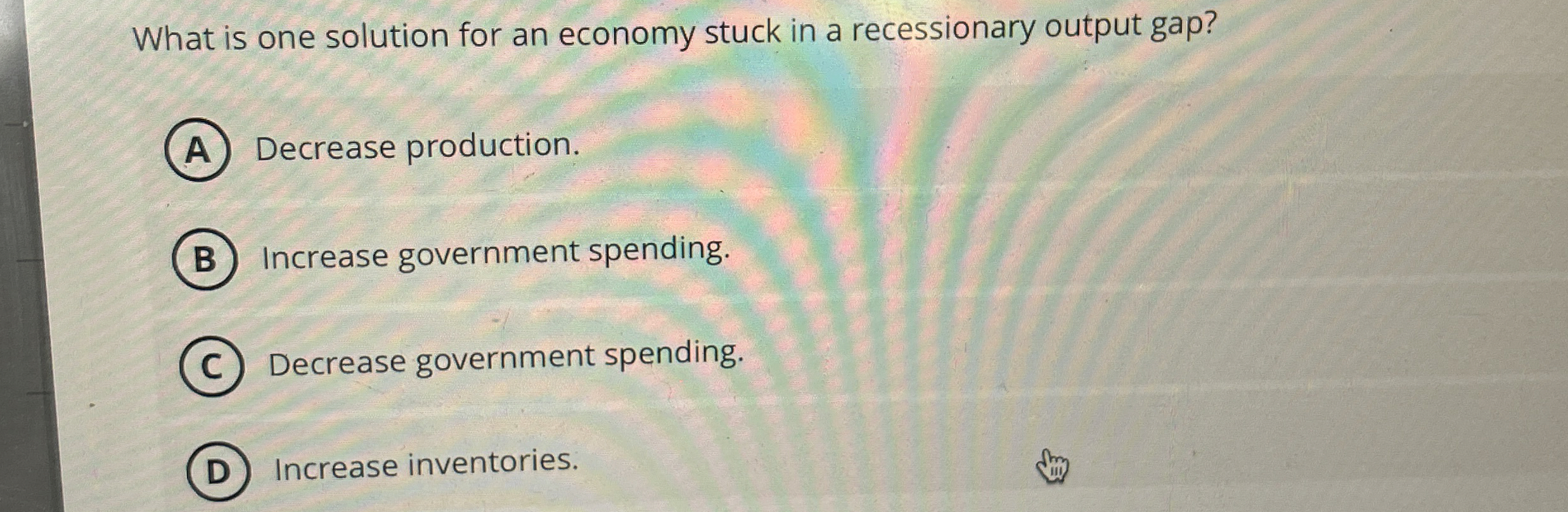 Solved What is one solution for an economy stuck in a | Chegg.com