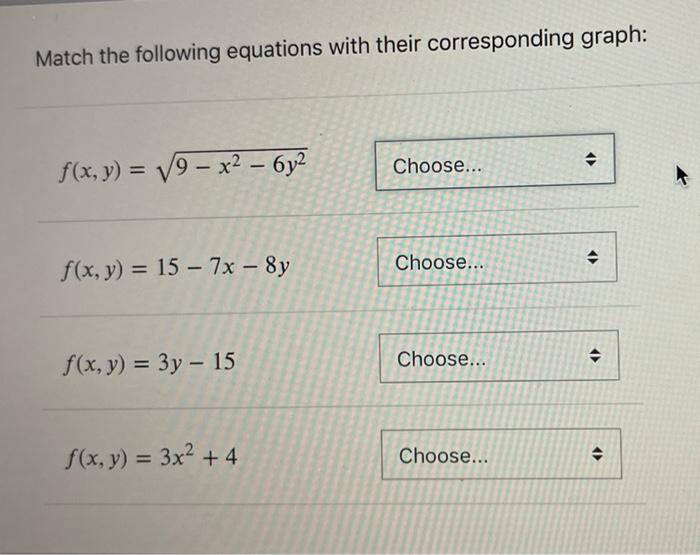 Solved Match the following equations with their | Chegg.com