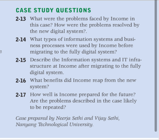 Solved CASE STUDY QUESTIONS2-13 ﻿What were the problems | Chegg.com