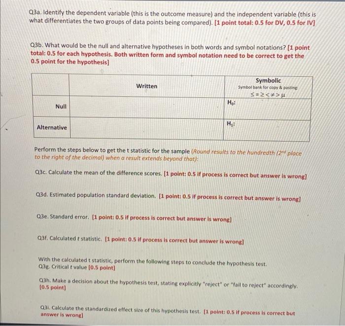 Solved Q3a. Identify the dependent variable (this is the | Chegg.com