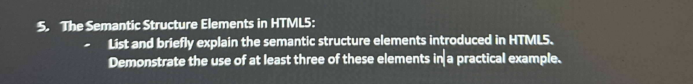 The Semantic Structure Elements in HTML5:List and | Chegg.com