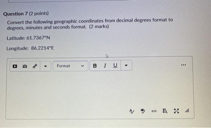 decimal degrees format