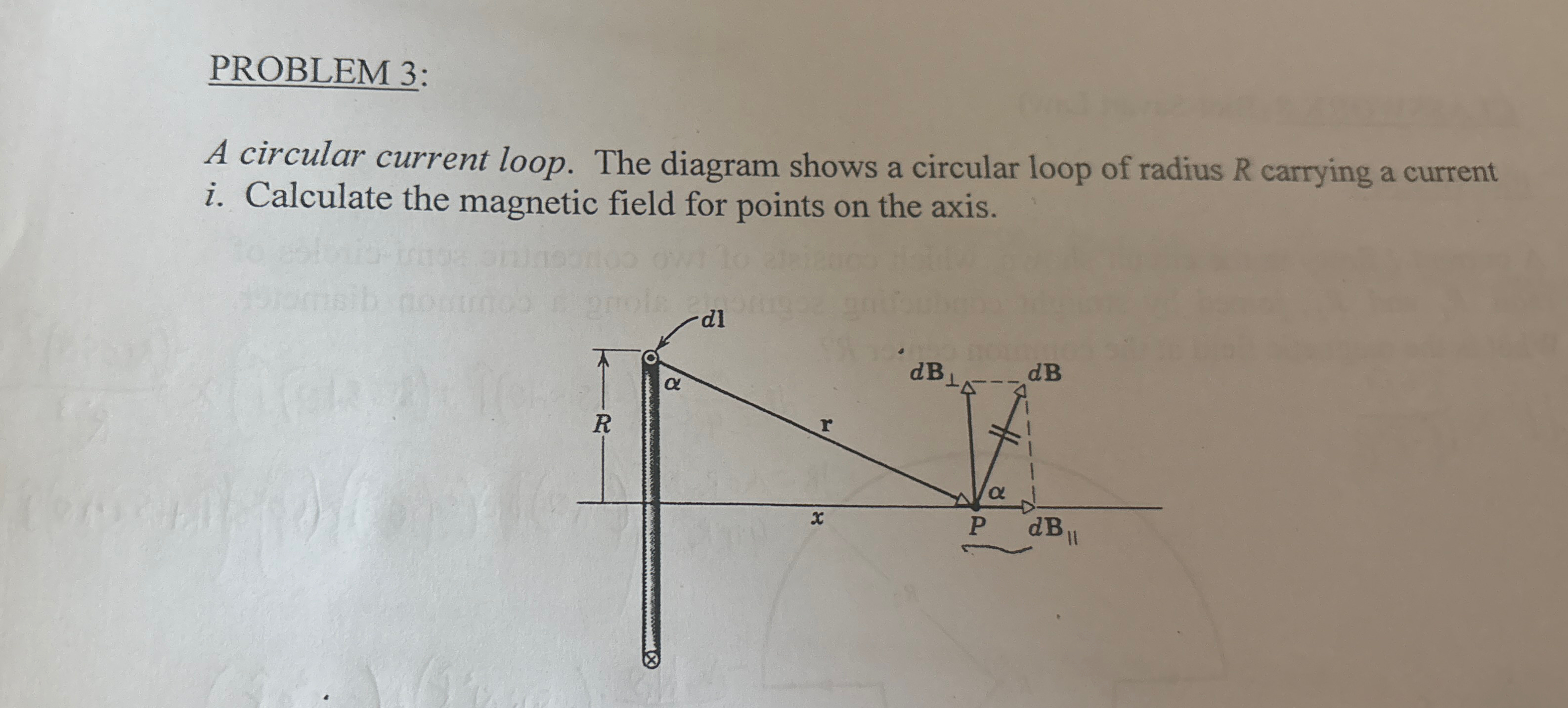 Solved PROBLEM 3A circular current loop. The diagram shows