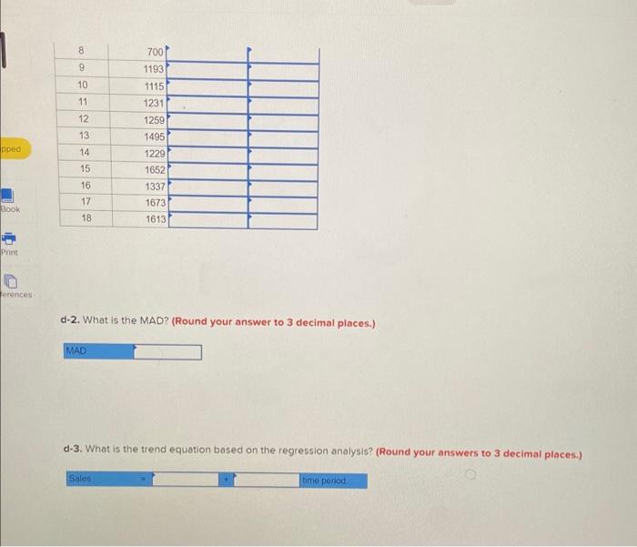 Solved Using the time series data in the table, respond to | Chegg.com