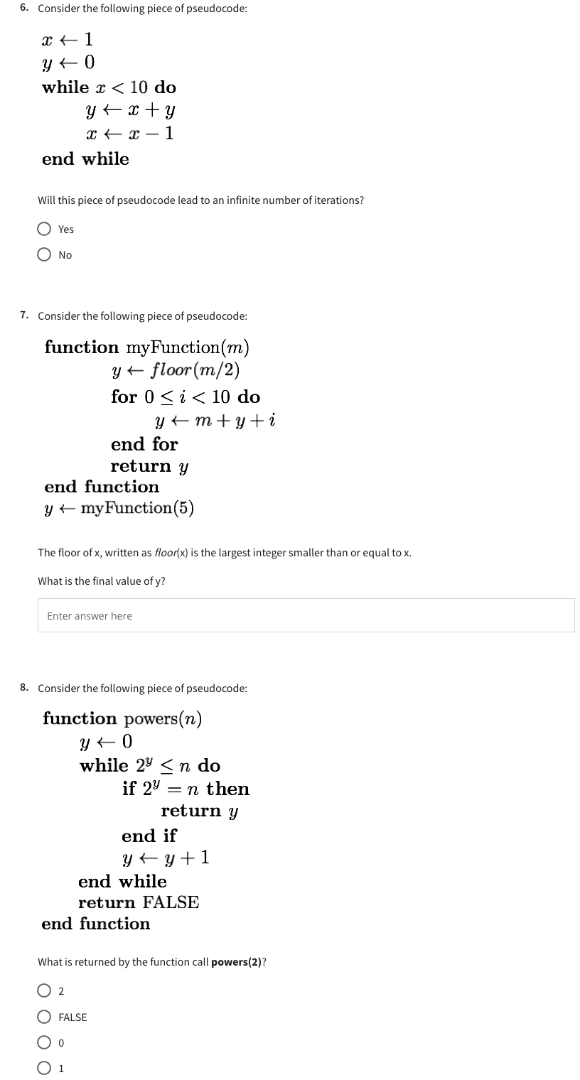 Solved Consider The Following Piece Of Pseudocode:What Is | Chegg.com