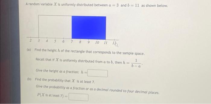 Solved The Uniform Distribution Of A Random Variable X Is | Chegg.com