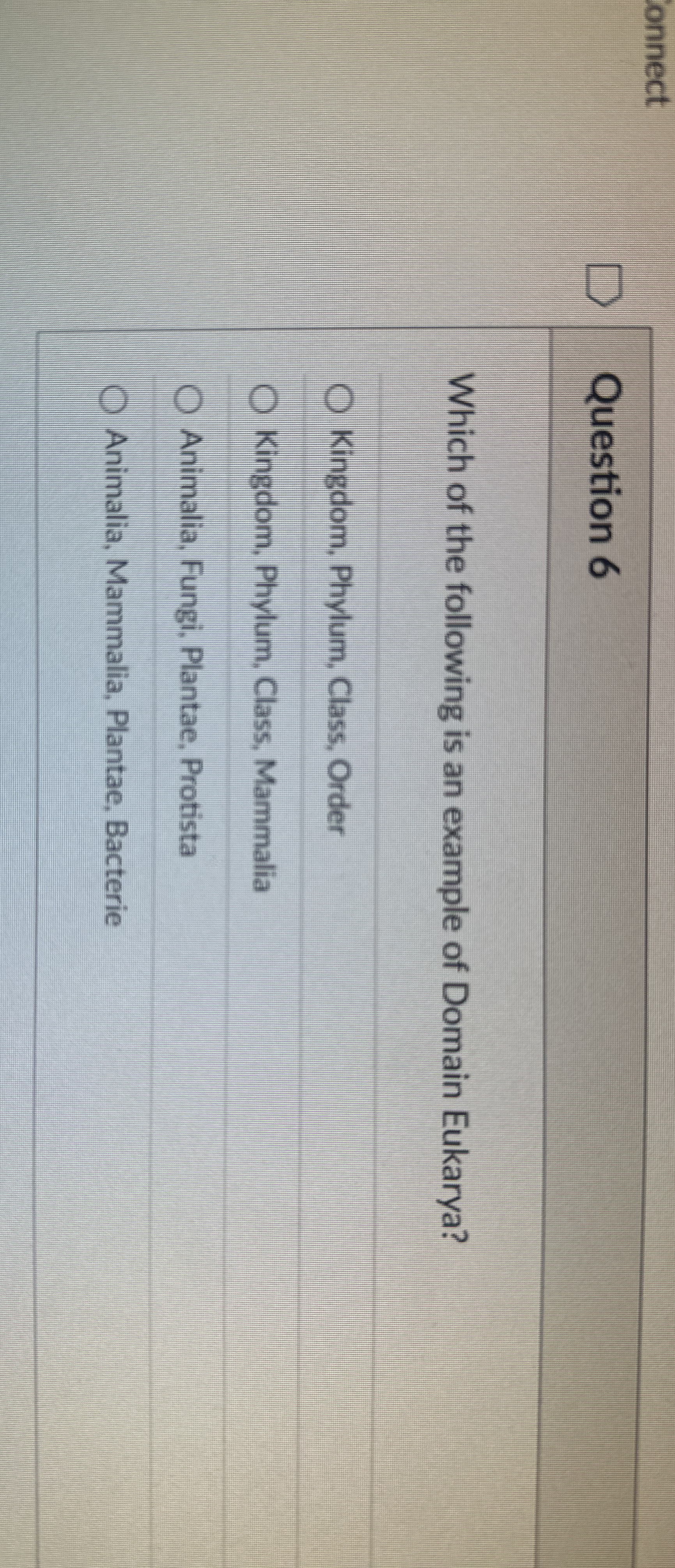 Solved onnectQuestion 6Which of the following is an example