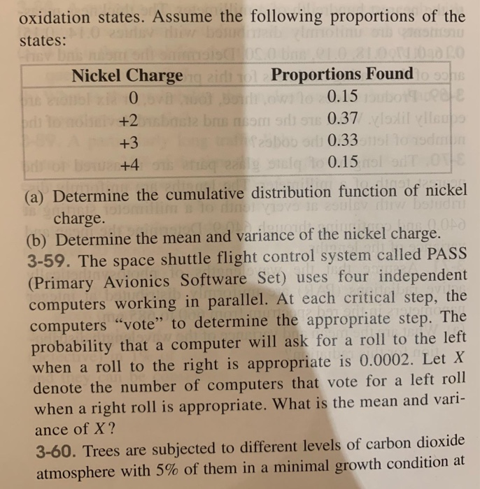 Solved oxidation states. Assume the following proportions of