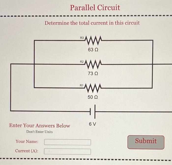 Solved Parallel Circuit Determine The Total Current In This | Chegg.com