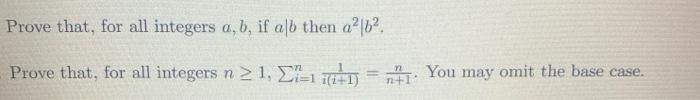 Solved Prove That For All Integers A B If Aſb Then A2 62