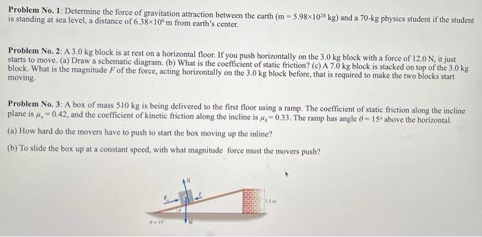 Solved Problem No. 1: Determine the force of gravitation | Chegg.com