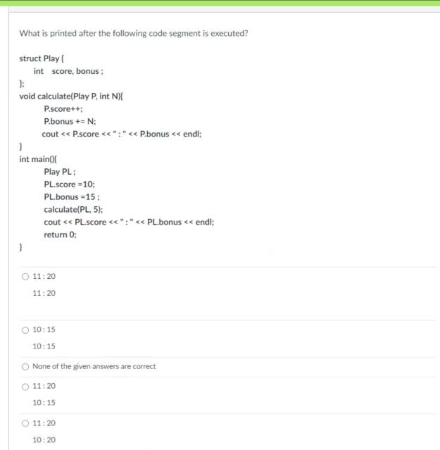 Solved Question 1 What is the output of the following code | Chegg.com