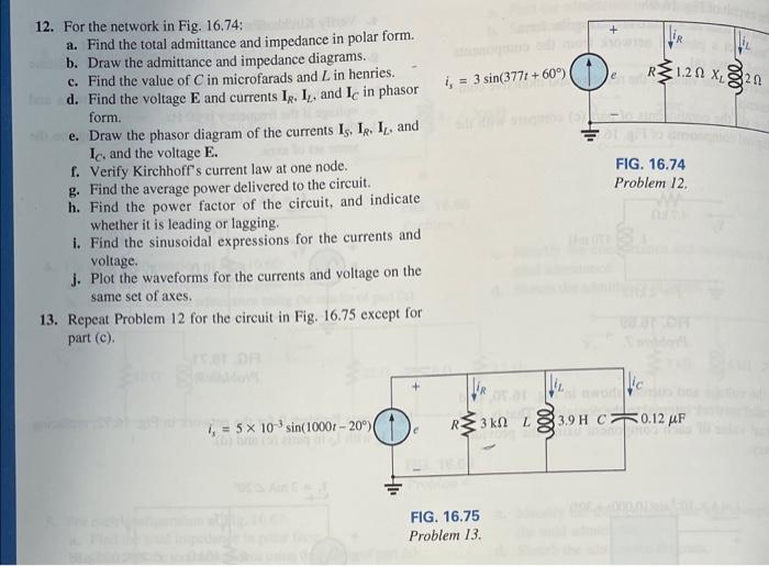 Solved 13. Repeat Problem 12 for the circuit in Fig. 16.75 | Chegg.com