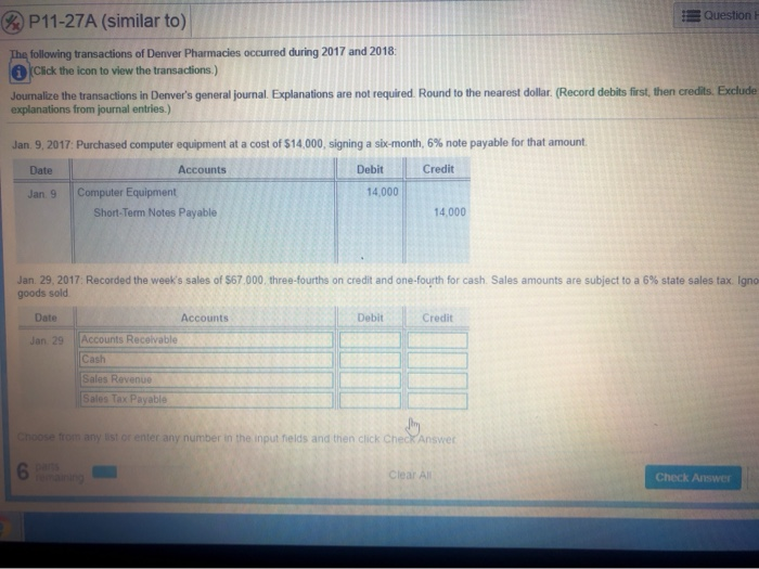 Solved More Info se 2017 Jan. 9 Purchased computer equipment