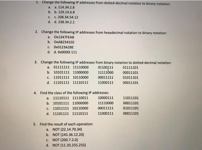 数学文化 第１号2.3.4.5.7.8.10.11.16.17.19.20.23 Solved 1. Change the following IP addresses from | Chegg.com