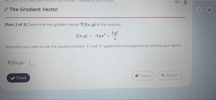 Solved tekercses CH Module tuin Wo Vales The Gradient Vector | Chegg.com