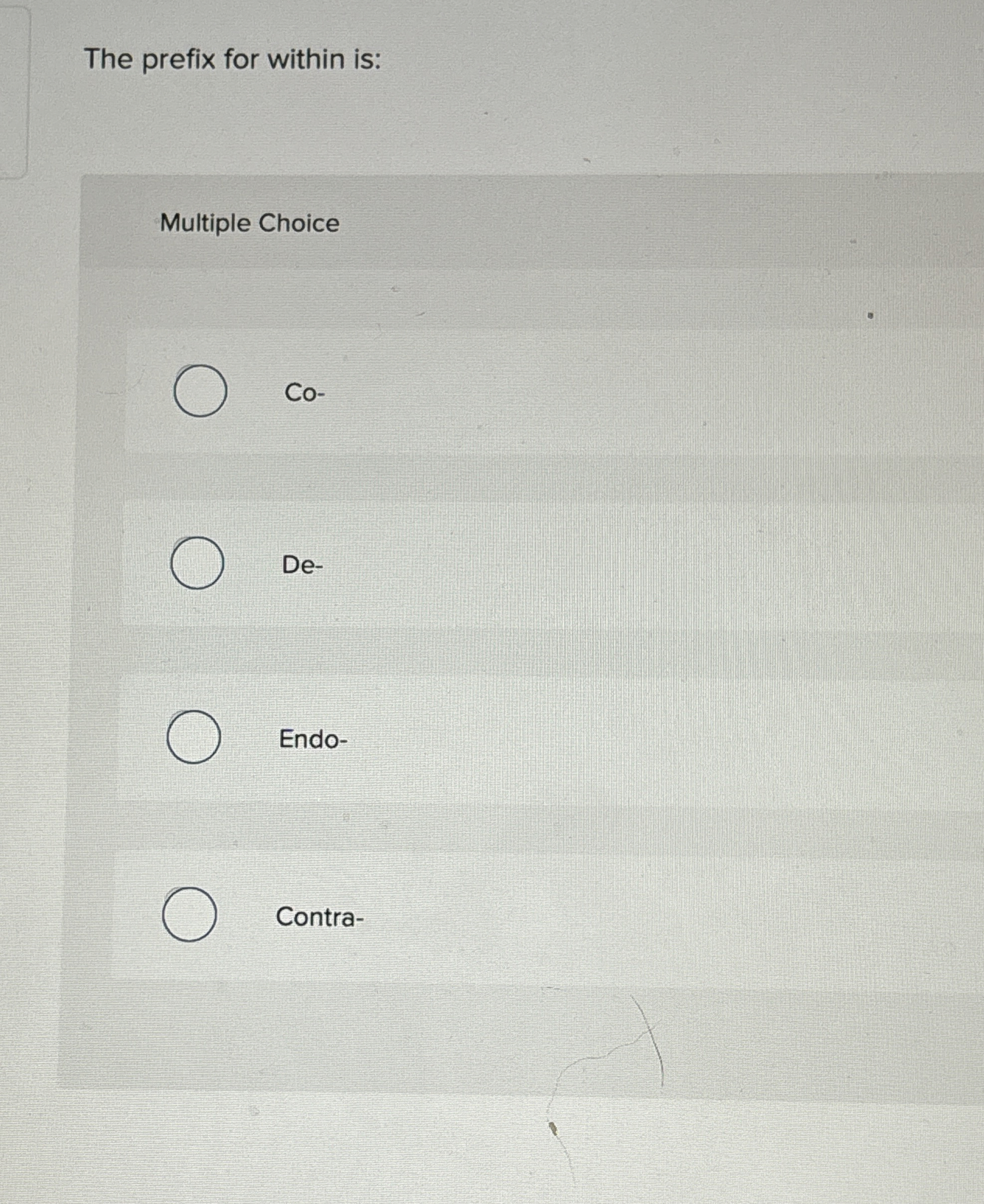 Solved The prefix for within is:Multiple | Chegg.com