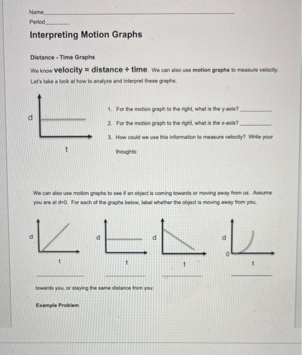 Motion Graphs - Distance Time Graph And Velocity Time Graph