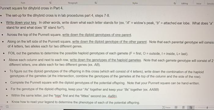 Solved Punnett square for dihybrid cross in Part 4. • The | Chegg.com