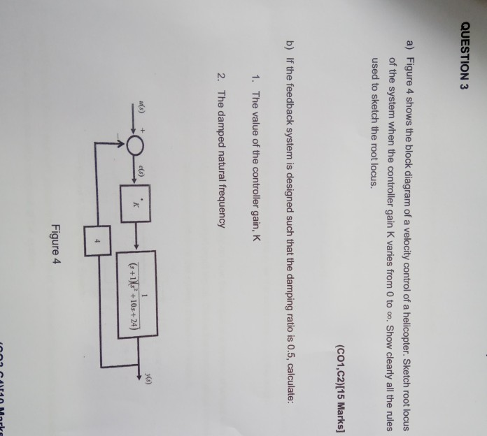Solved QUESTION 3 a) Figure 4 shows the block diagram of a | Chegg.com