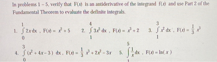 Solved In problems 1 - 5, verify that F(x) is an | Chegg.com