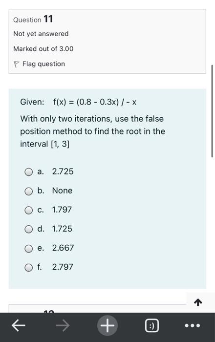 Solved Question 11 Not yet answered Marked out of 3.00 P | Chegg.com