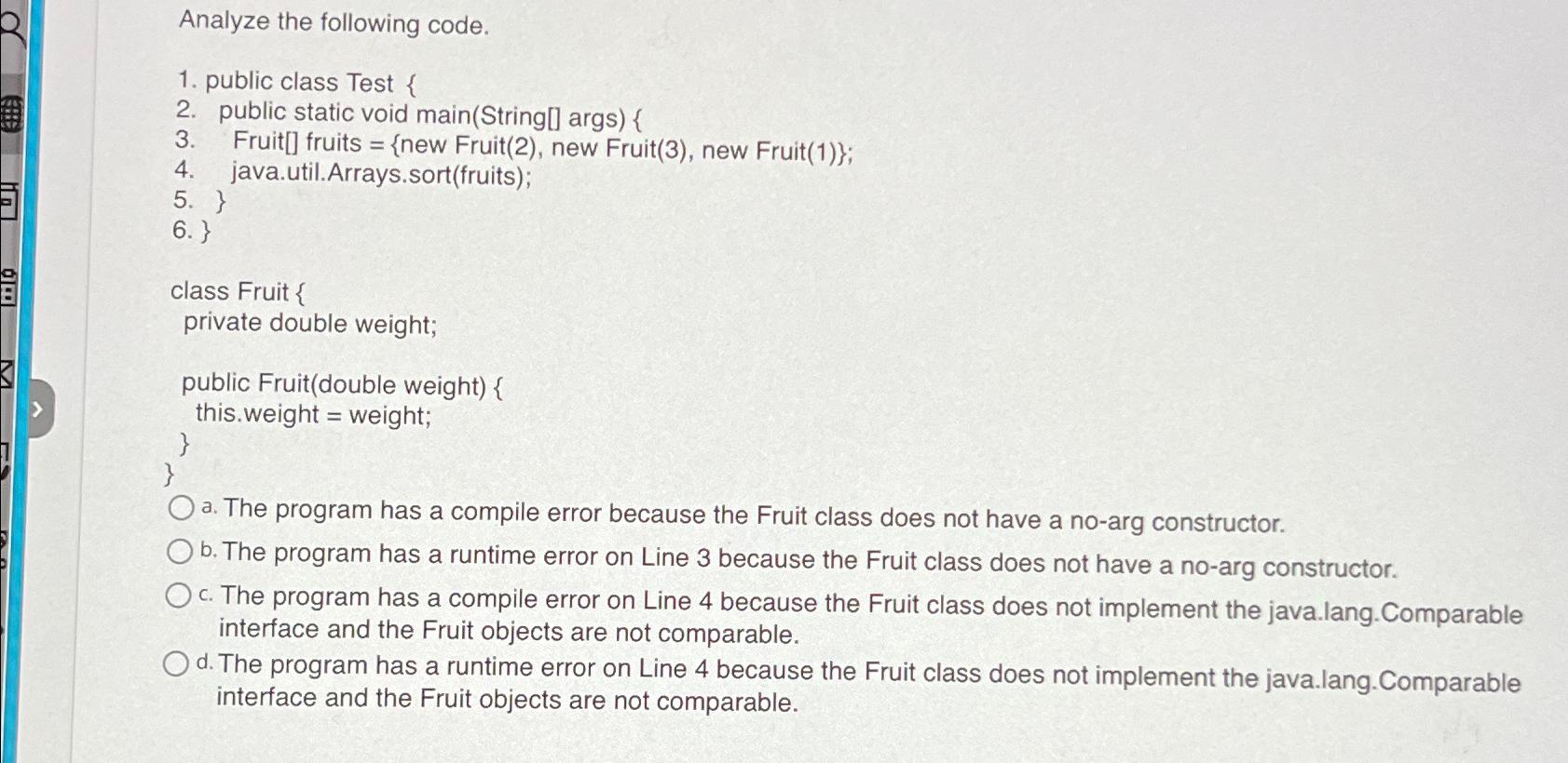 Solved Analyze the following code.public class Test {public | Chegg.com