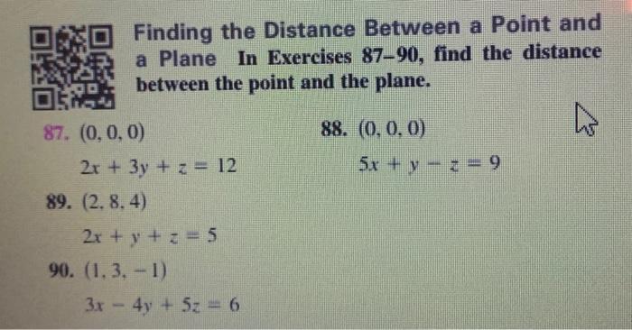 Solved Finding the Distance Between a Point and a Plane In | Chegg.com