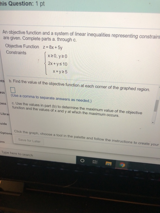 Solved An objective function and a system of linear | Chegg.com