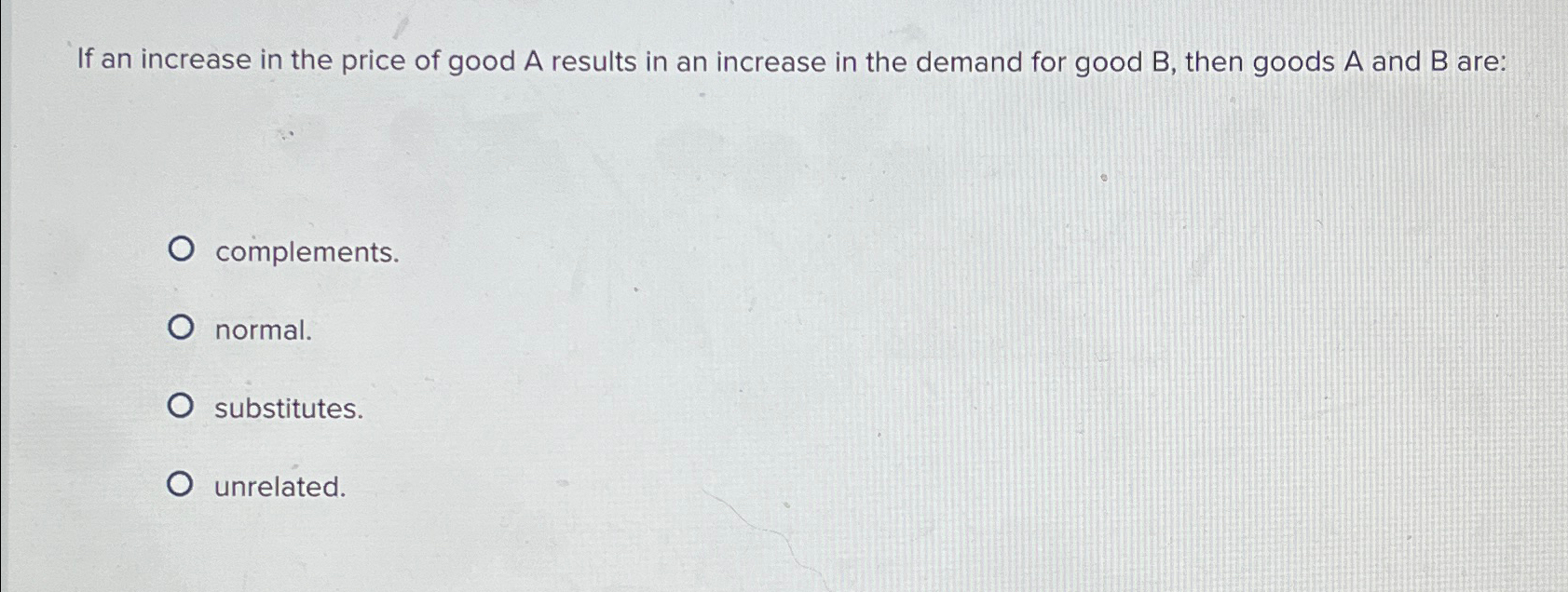Solved If an increase in the price of good A results in an | Chegg.com