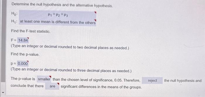 Solved Determine the null hypothesis and the alternative | Chegg.com