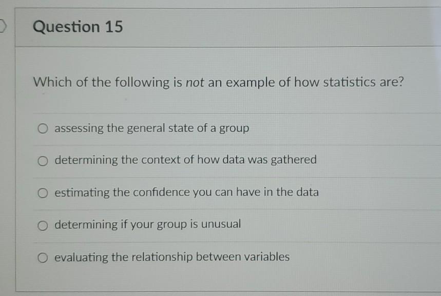 Solved Question 15 Which of the following is not an example | Chegg.com