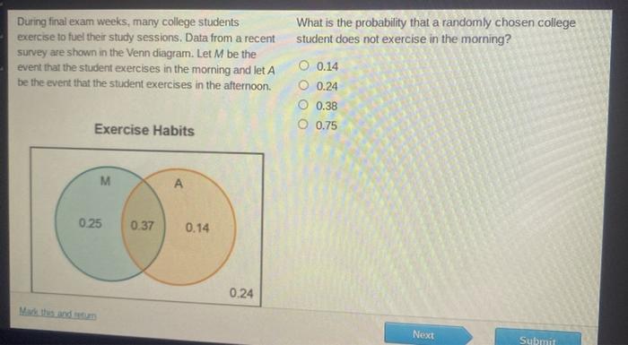 Solved During final exam weeks, many college students | Chegg.com