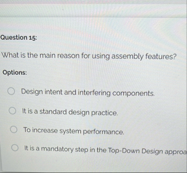 Solved Question 15:What is the main reason for using | Chegg.com