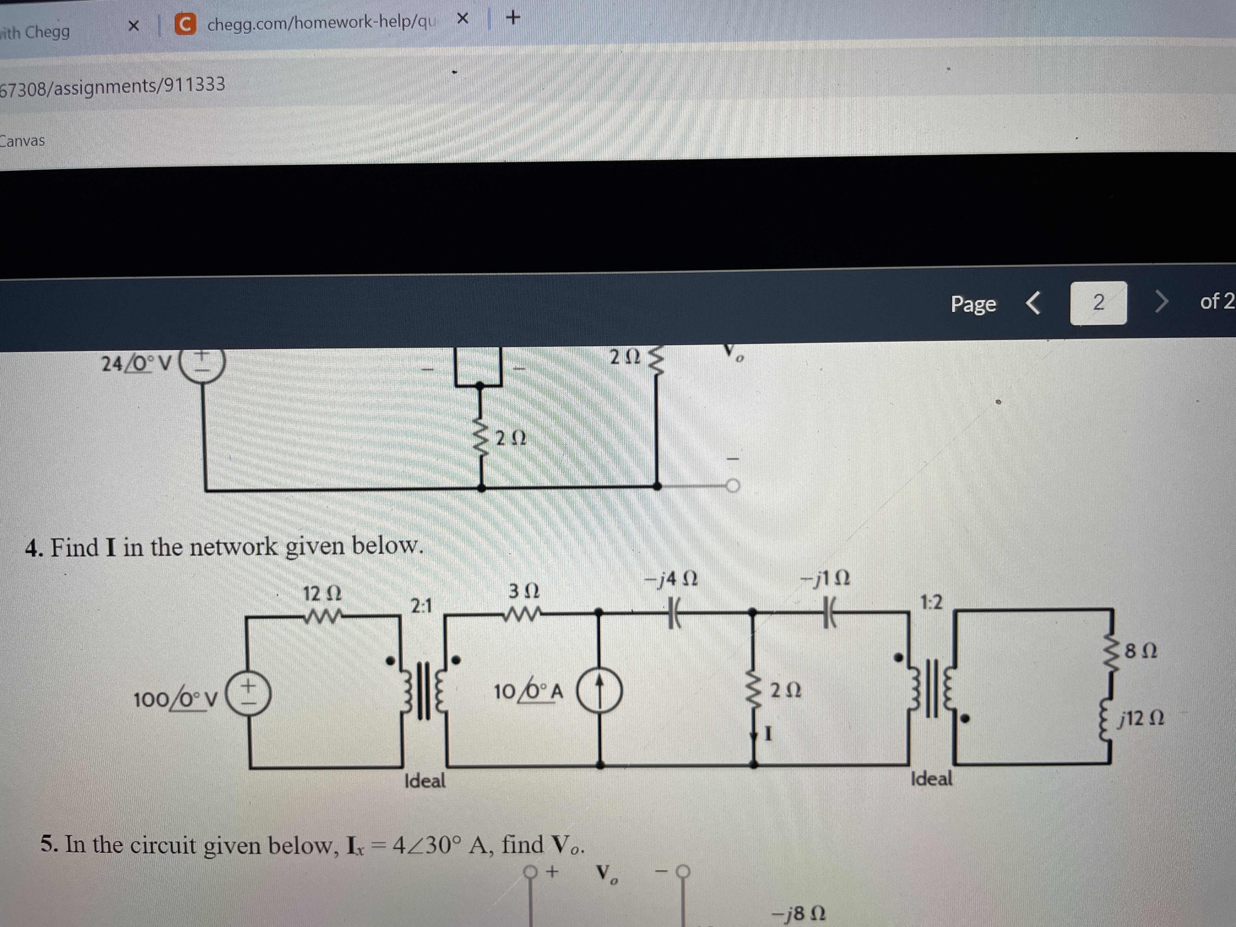 Solved find I in the network below | Chegg.com